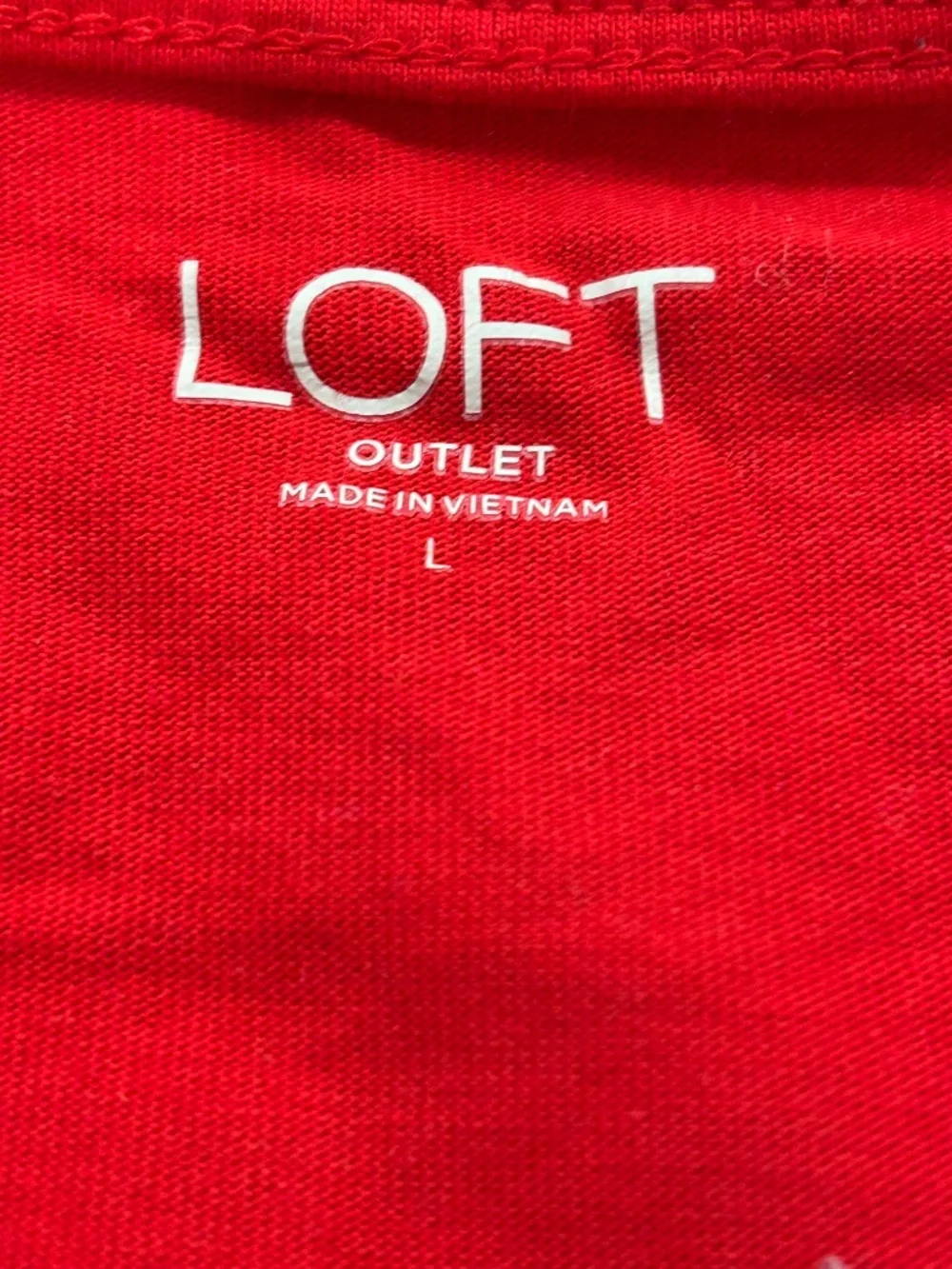 Loft Outlet Bright Red Top with Cap Sleeves - Size L - Picture 3 of 6